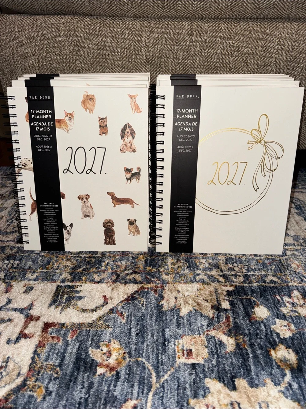 NWT Rae Dunn 2027 Hardback 17 Month Planner Calendar HTF Monthly Weekly Views